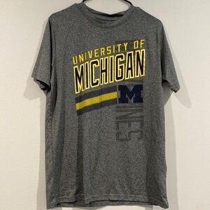University of Michigan Gray Heathered Short Sleeve Shirt - Pro Edge- Size Medium